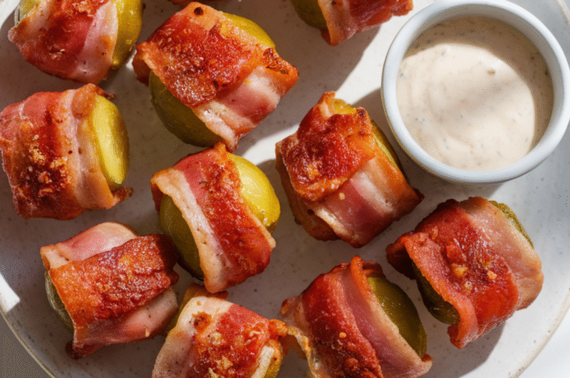Air Fryer Spicy Bacon Pickle Bites