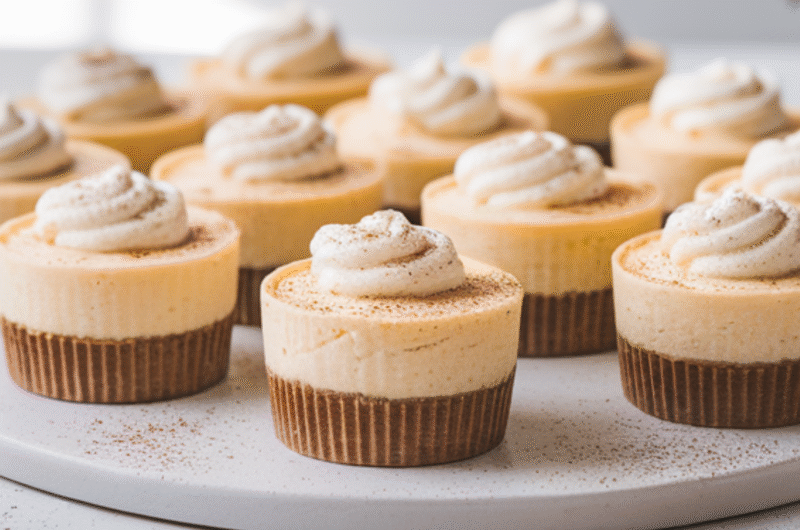 Mini Eggnog Cheesecakes