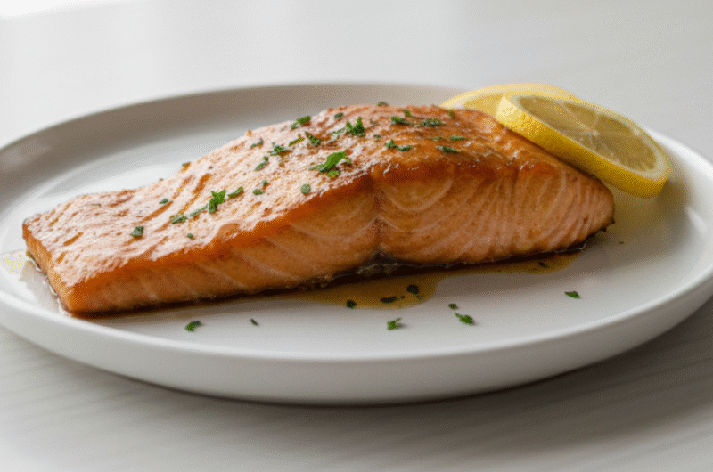 Maple Bourbon Glazed Salmon