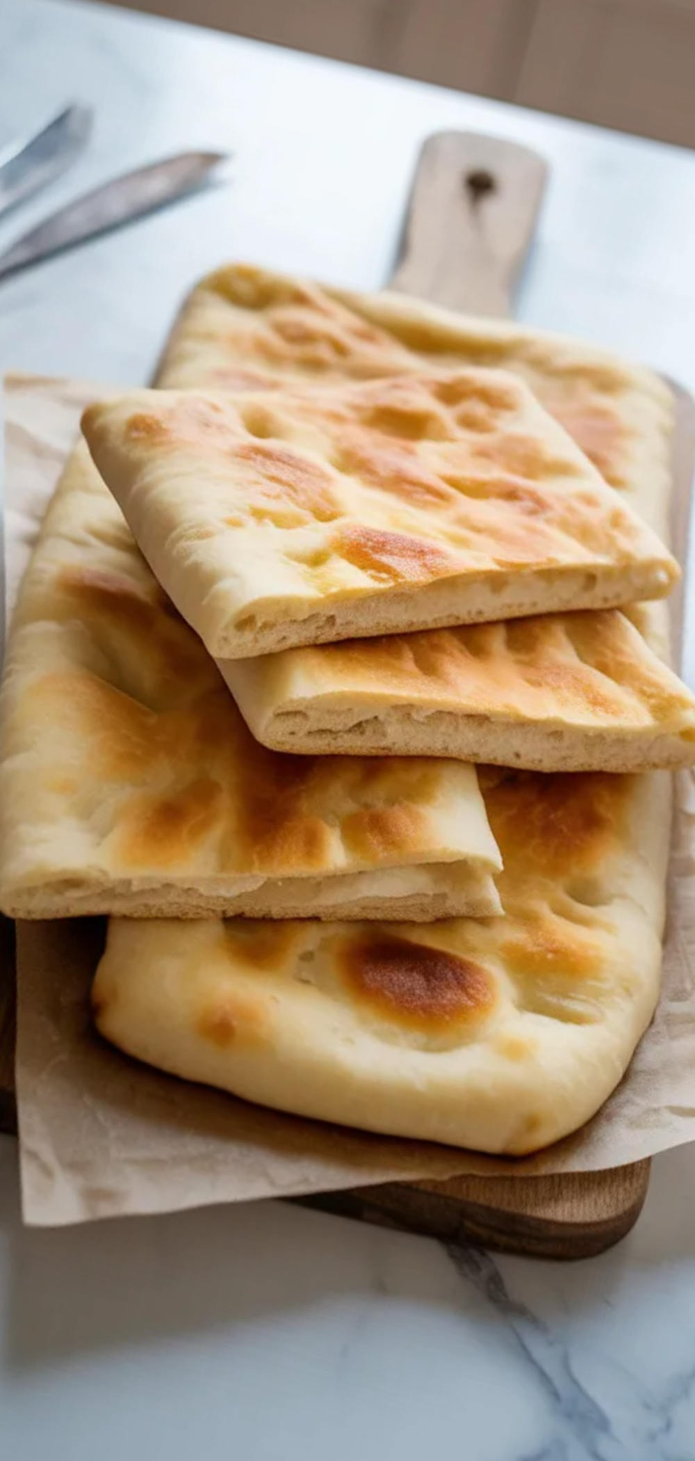 Homemade high-protein cottage cheese flatbread served on a clean white surface with simple styling