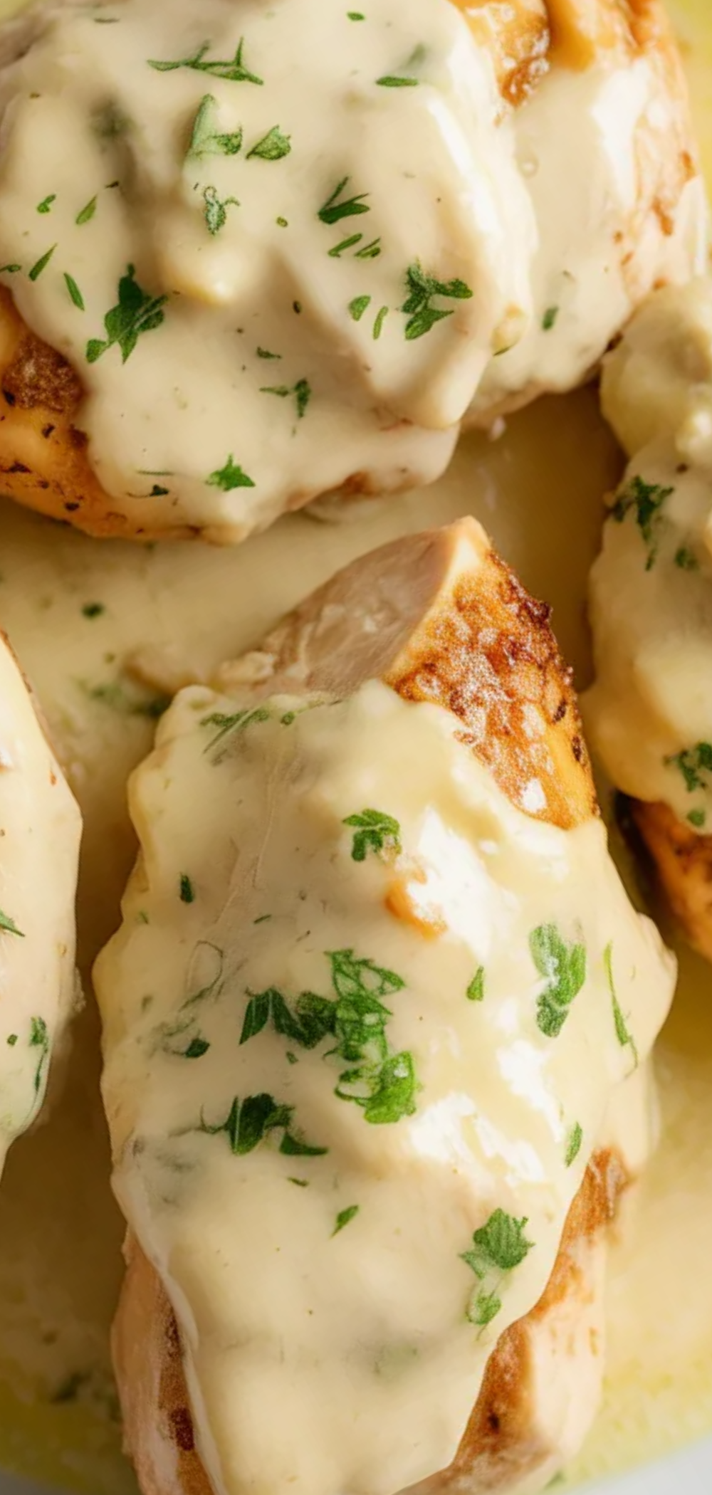 Easy garlic butter chicken recipe with golden brown chicken breasts in a rich garlic sauce, food blogger style