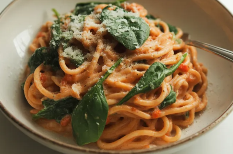 Creamy Tomato Spinach Pasta
