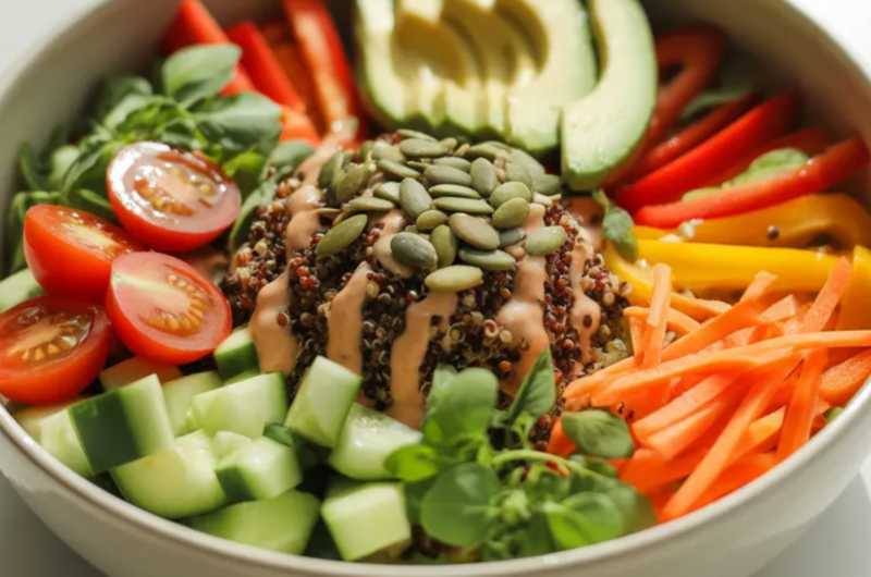 Healthy Quinoa & Veggie Power Bowl (Under 500 Calories)