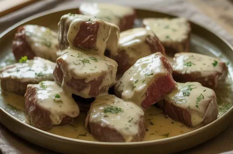Creamy Garlic Butter Steak Bites