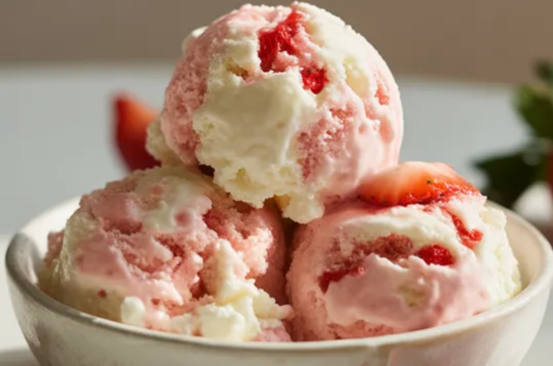 Strawberry Cottage Cheese Ice Cream