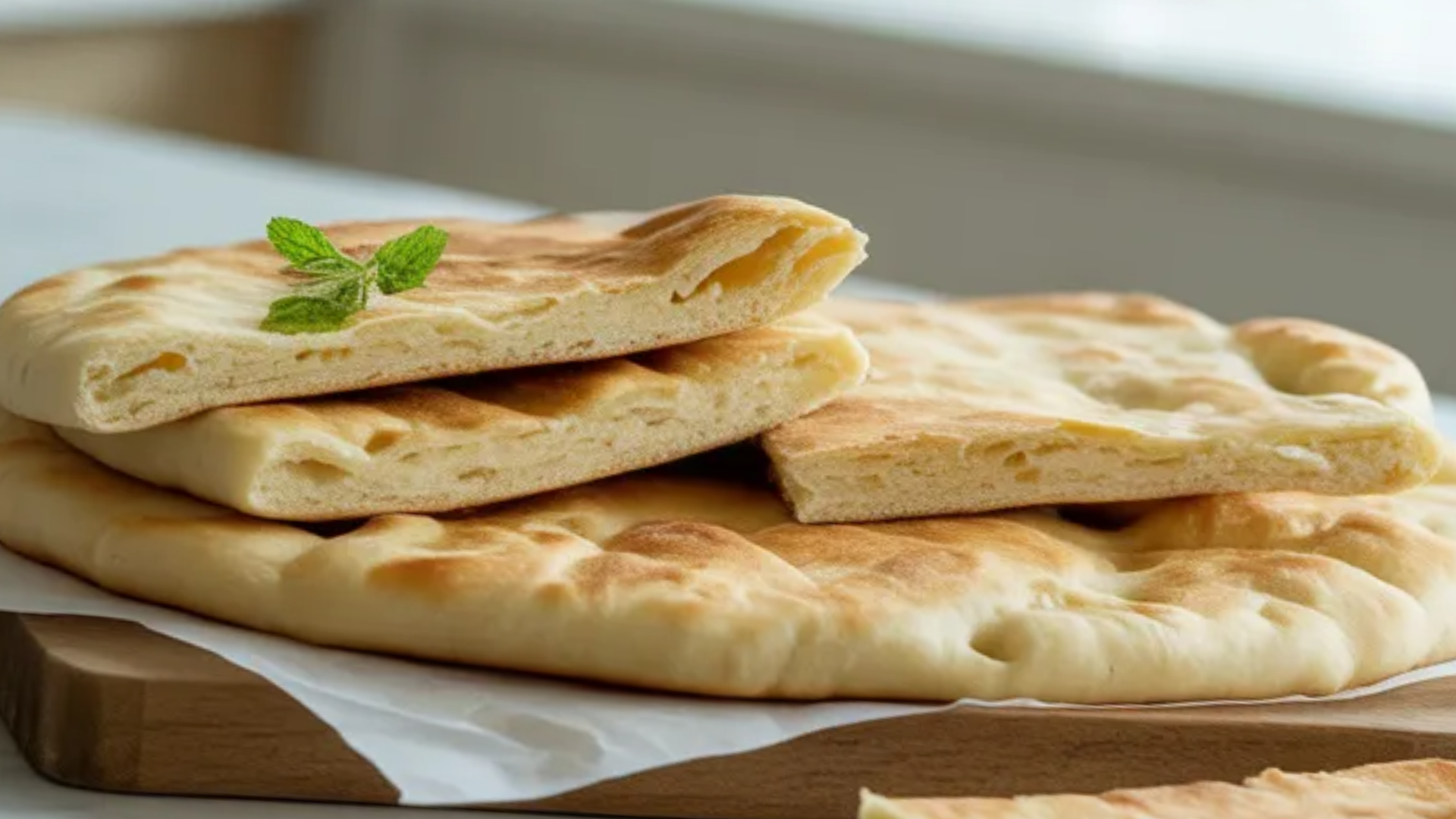 Homemade high-protein cottage cheese flatbread served on a clean white surface with simple styling